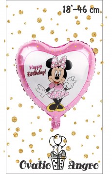Balon folie inima Minnie Mouse 18''/46 cm