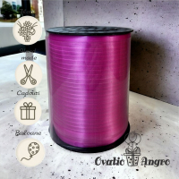 Panglica decorativa pentru baloane si cadouri roz 500 m0.5 cm