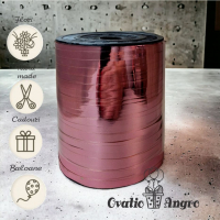 Panglica decorativa pentru baloane si cadouri roz auriu 500 m0.5 cm