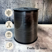 Panglica decorativa pentru baloane si cadouri neagra 500 m0.5 cm