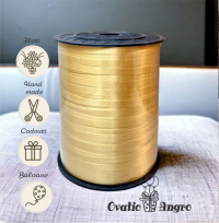 Panglica decorativa pentru baloane si cadouri auriu mat 500 m0.5 cm