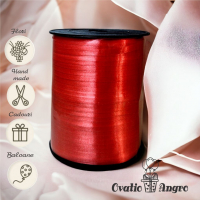 Panglica decorativa pentru baloane si cadouri rosie 500 m0.5 cm