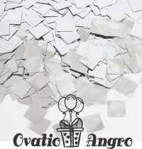 Confeti patrat argintiu pentru baloane 250 gr