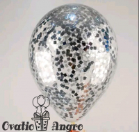 Confeti patrat argintiu pentru baloane 250 gr