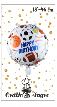 Balon folie rotund Sport 18''/46 cm