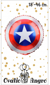 Фольгированный шар круг Капитан Америка 18''/46 см