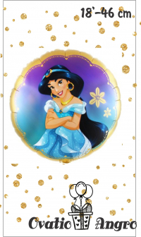 Фольгированный шар круг Принцесса Жасмин  18''/46 см