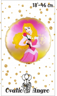 Фольгированный шар круг Принцесса Спящая Красавица 18''/46 см