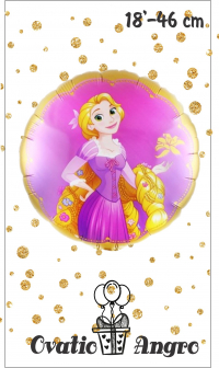 Фольгированный шар круг Принцесса Рапунцель 18''/46 см