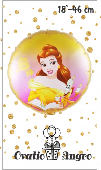 Фольгированный шар круг Принцесса Бэль 18''/46 см