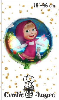 Balon folie rotund Masa si Ursul 18''/46 cm