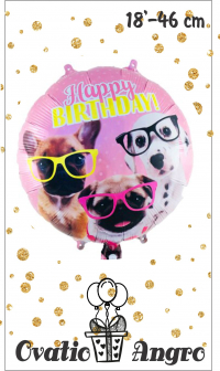 Balon folie rotund Animale de companie 18''/46 cm