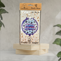 Balon folie rotund Happy Birthday violet 18''/46 cm