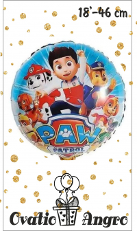Balon folie rotund Patrula Catelusilor18''/46 cm