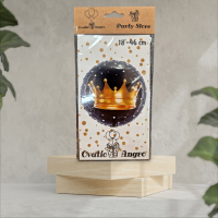 Balon folie rotund Coroana aurie 18''/46 cm