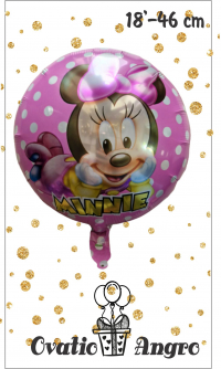 Balon folie rotund Minnie Mouse 18''/46 cm