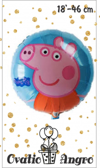 Balon folie rotund Peppa 18''/46 cm