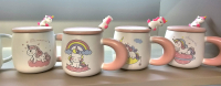 Ceasca ceramica cu lingurita si capac Unicorn