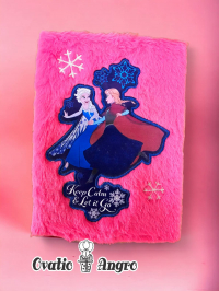 Carnetel pufos FROZEN fucsia